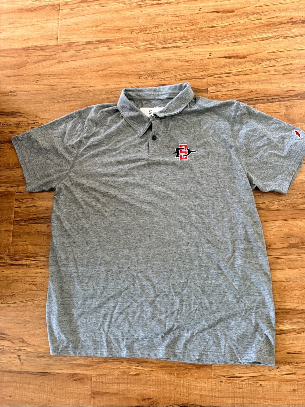 Grey Short-Sleeve Polo Shirt with SDSU logo Men's